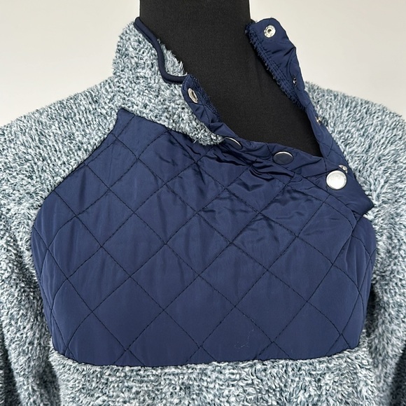 Navy Asymetrical Fleece Pullover Sz SM - Picture 2 of 5